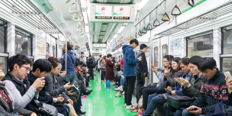 Seoul metro train inside